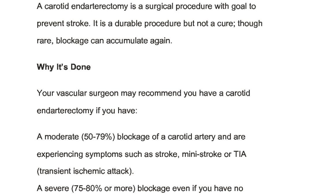 Carotid Endarterectomy Vascular Vein Center Of New Jersey